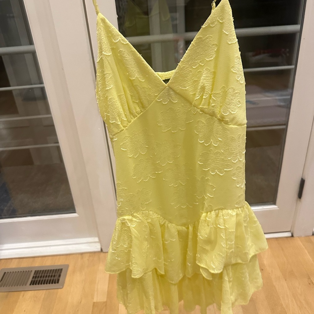 Wild Fable Light Yellow Textured Dress